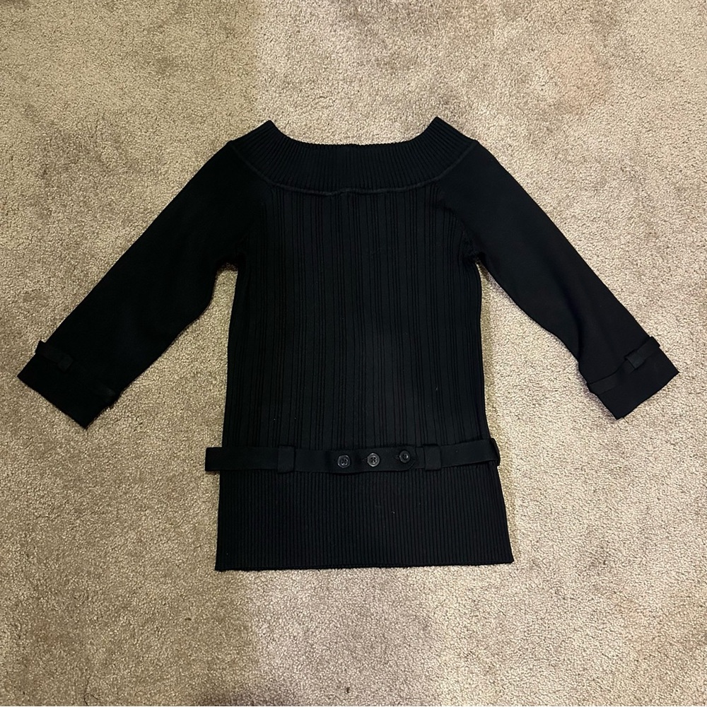 Artisan Silk Blend Ribbed Pullover Belted Sweater